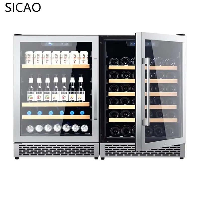 Wine Beer Dual Zone - ตู้แช่ไวน์เบียร์ 2 ประตู แบบกระจกใส สำหรับครัว บาร์