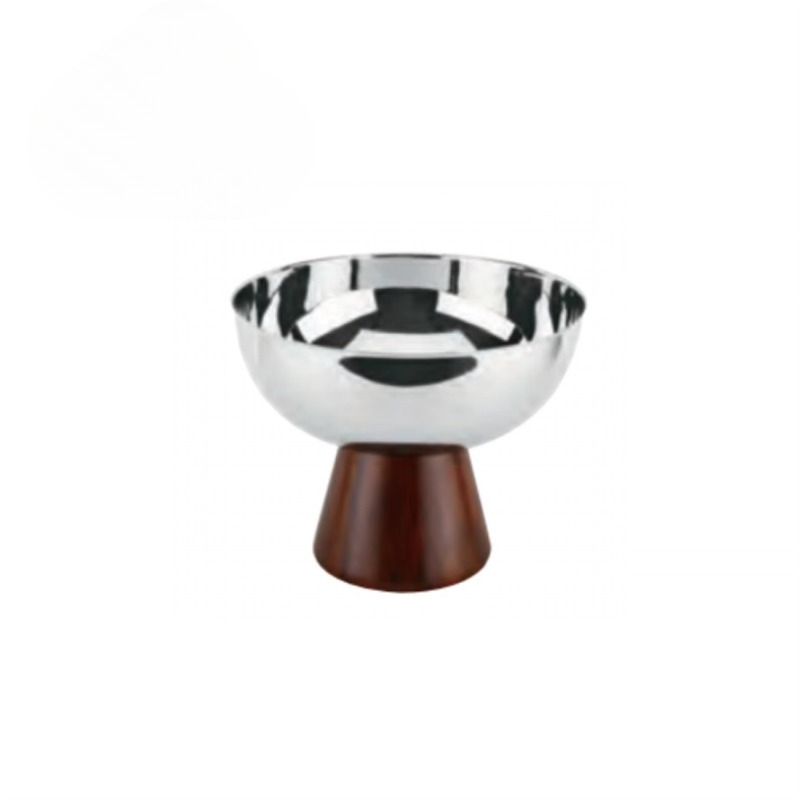 Ice Bucket Silver - ถังน้ำแข็งโลหะแบบกำหนดเองพร้อมขาตั้ง ทำจากไม้เนื้อแข็ง เหมาะสำหรับงานปาร์ตี้ ถังเครื่องดื่มสไตล์โมเดิร์นสีเงิน