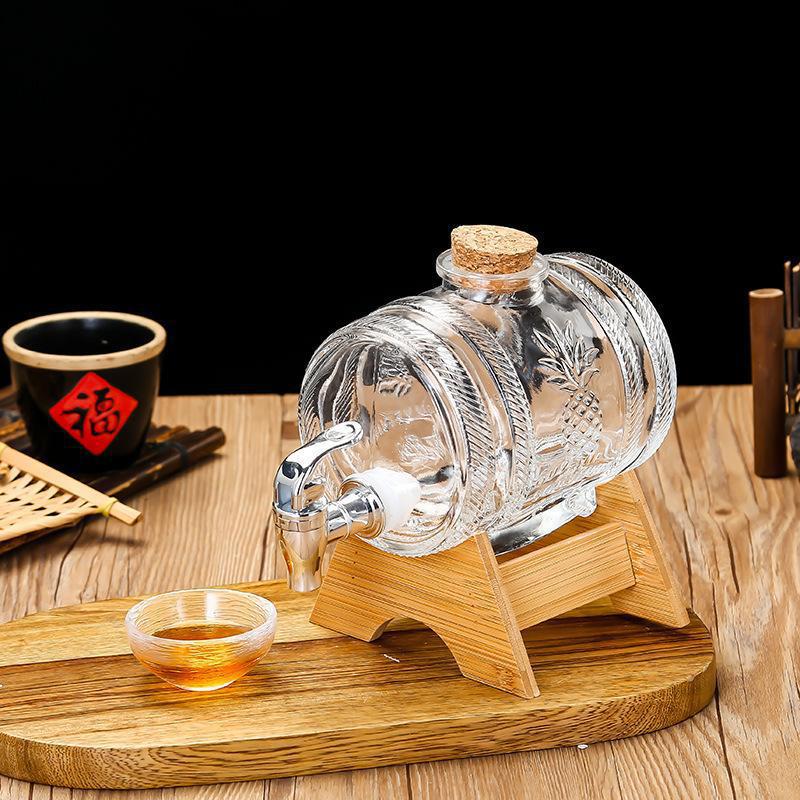 Wine Beer The Whiskey - ถังแก้วขนาด 1 ลิตร สำหรับเก็บวิสกี้ ไวน์ เบียร์