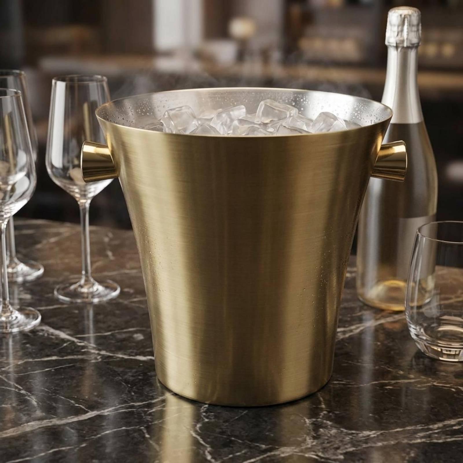 ภาชนะใส่น้ำแข็งสแตนเลสเคลือบทอ - Ice Bucket Silver บทวิจารณ์และราคา