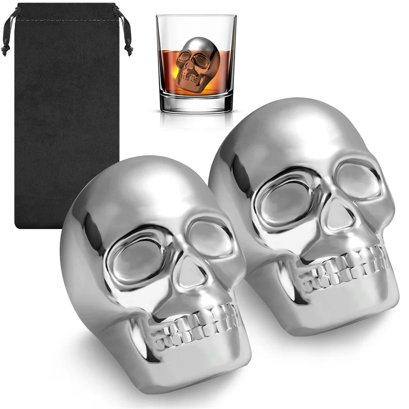 หินวิสกี้รูปหัวกะโหลก 2 ชิ้น ใ - Wine Beer The Whiskey บทวิจารณ์และราคา