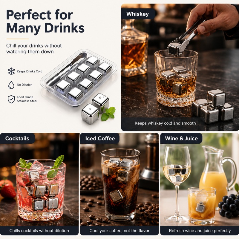 4/6/8/12 ชิ้น ชุดก้อนน้ำแข็งสแ - Beer Wine Reus บทวิจารณ์และราคา