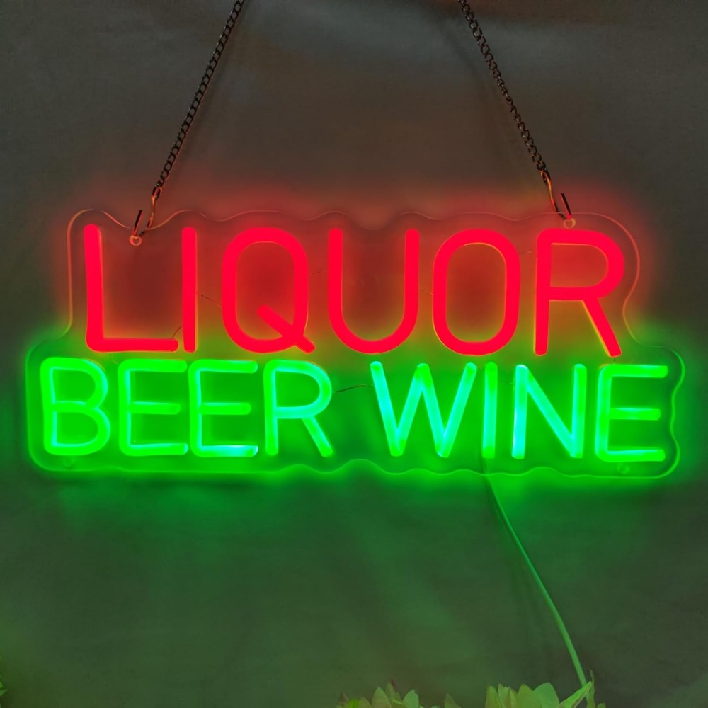 ป้ายไฟนีออน LED สำหรับตกแต่งผน - Wine Beer Liquor Store บทวิจารณ์และราคา