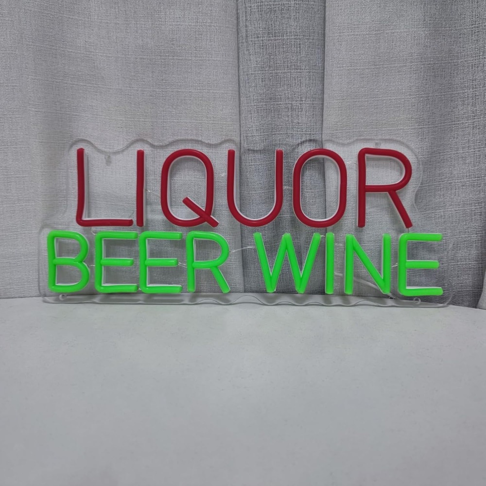 ป้ายไฟนีออน LED สำหรับตกแต่งผน - Wine Beer Liquor Store บทวิจารณ์และราคา
