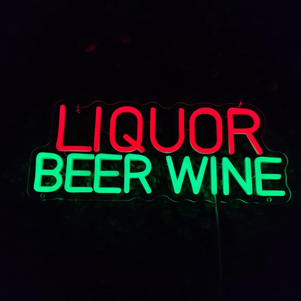 ป้ายไฟนีออน LED สำหรับตกแต่งผน - Wine Beer Liquor Store บทวิจารณ์และราคา