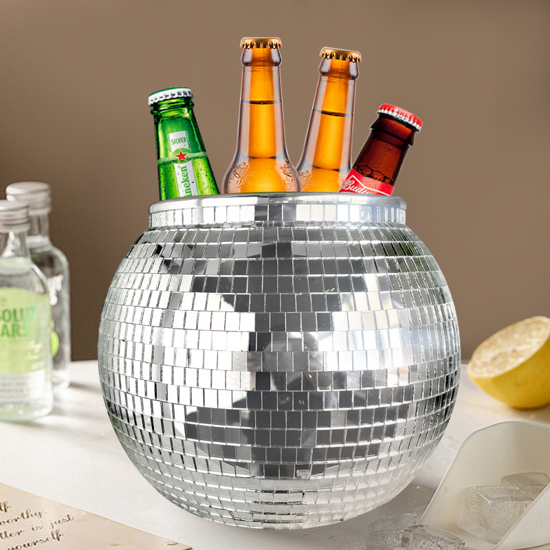 Disco Ball ถังน้ําแข็งพลาสติกข - Ice Bucket Silver บทวิจารณ์และราคา