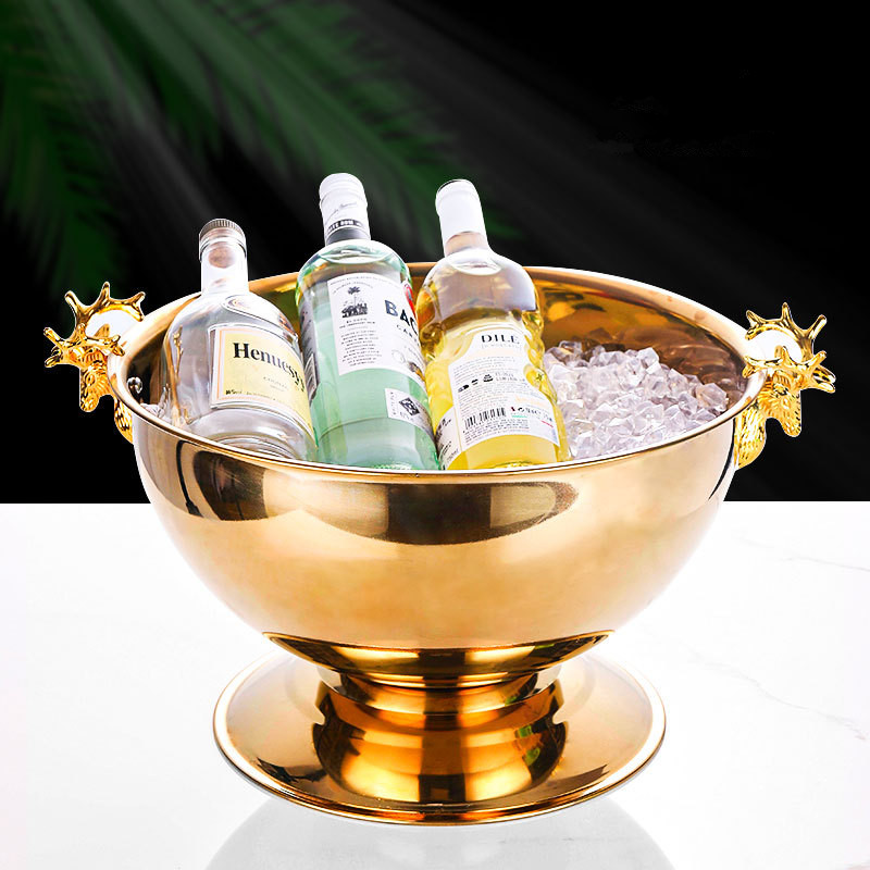 สแตนเลสสตีลกวางหัวออกแบบแชมเปญ - Ice Bucket Silver บทวิจารณ์และราคา