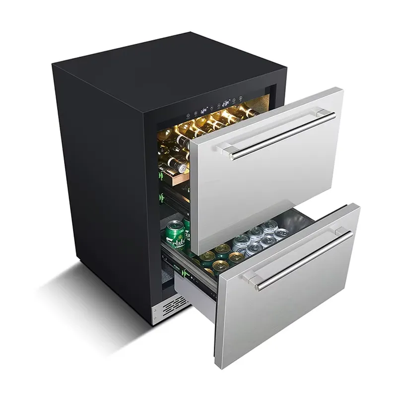 ตู้เย็นสแตนเลสสีดำ ทนทาน ขนาด  - Wine Beer Dual Zone บทวิจารณ์และราคา