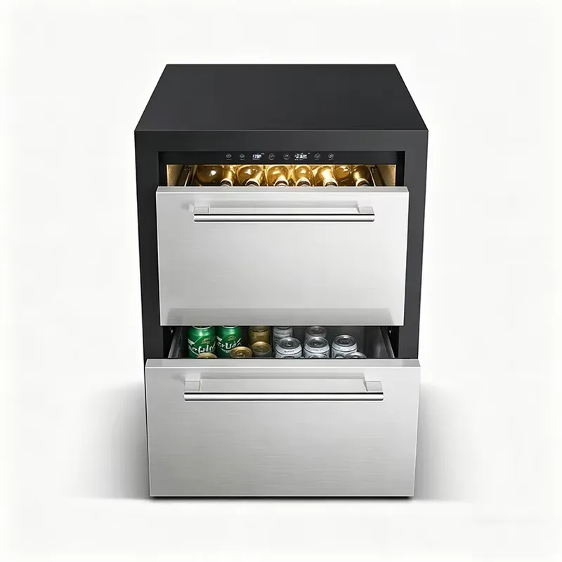 ตู้เย็นสแตนเลสสีดำ ทนทาน ขนาด  - Wine Beer Dual Zone บทวิจารณ์และราคา
