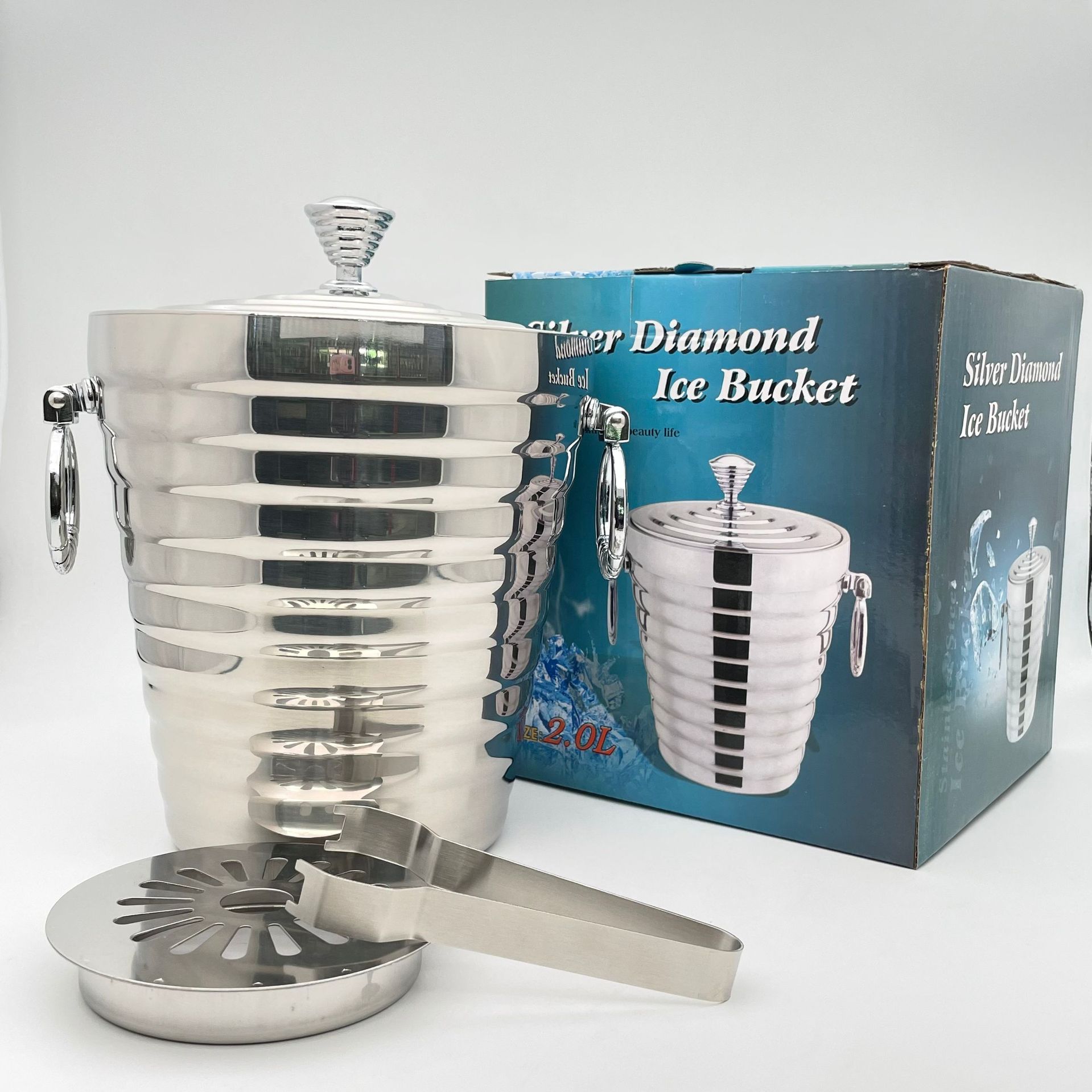 ถังน้ำแข็งสแตนเลสสองชั้น แบบมี - Ice Bucket Silver บทวิจารณ์และราคา