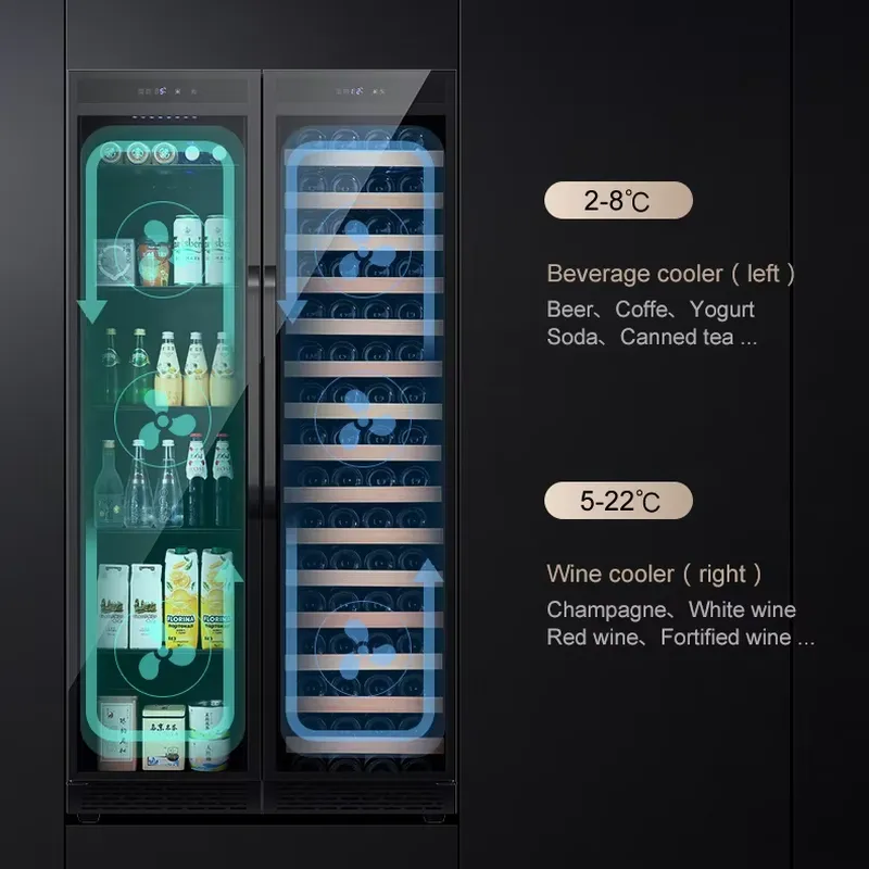 ตู้แช่เครื่องดื่มแบบฝังในตัว ต - Wine Beer Dual Zone บทวิจารณ์และราคา